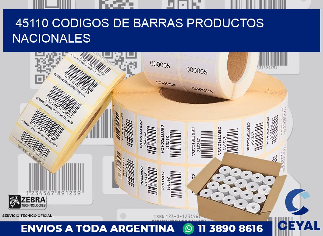 45110 codigos de barras productos nacionales