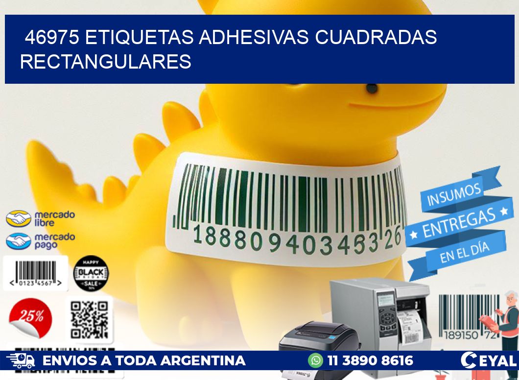 46975 ETIQUETAS ADHESIVAS CUADRADAS RECTANGULARES