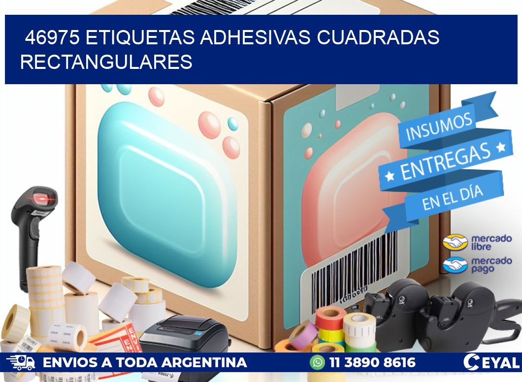 46975 ETIQUETAS ADHESIVAS CUADRADAS RECTANGULARES
