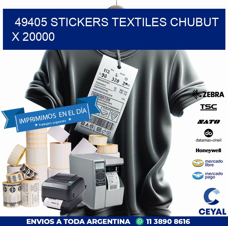 49405 STICKERS TEXTILES CHUBUT X 20000
