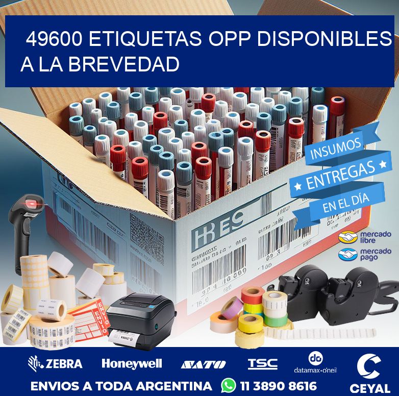 49600 ETIQUETAS OPP DISPONIBLES A LA BREVEDAD