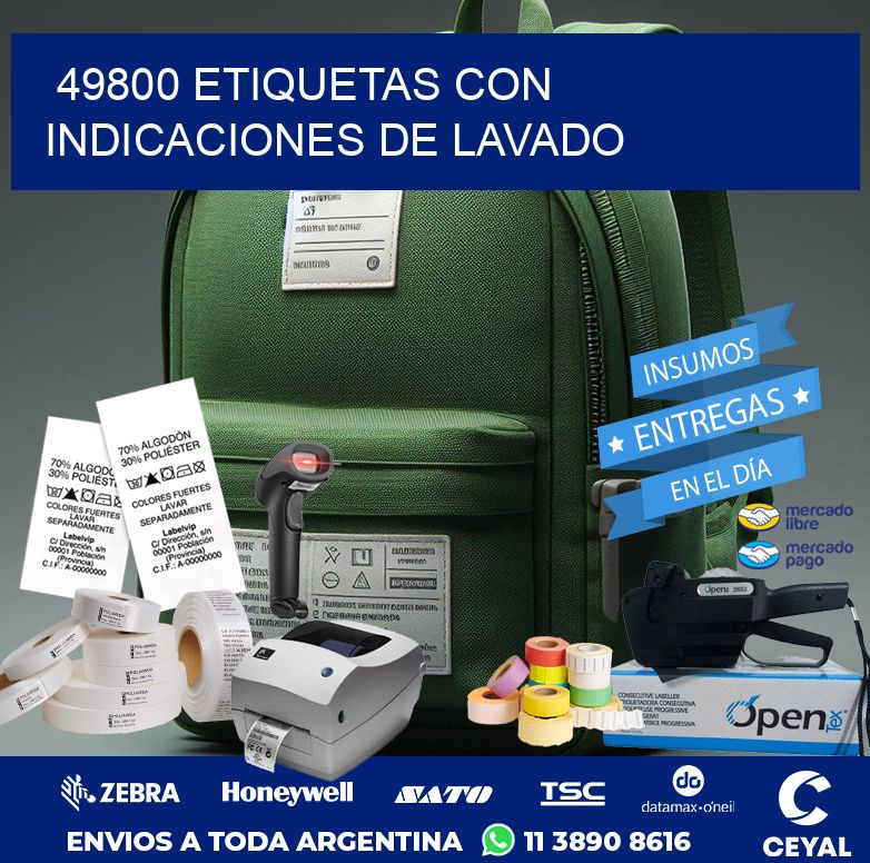 49800 ETIQUETAS CON INDICACIONES DE LAVADO