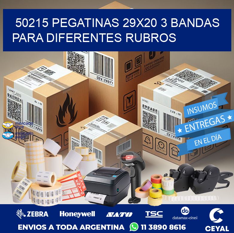 50215 PEGATINAS 29X20 3 BANDAS PARA DIFERENTES RUBROS