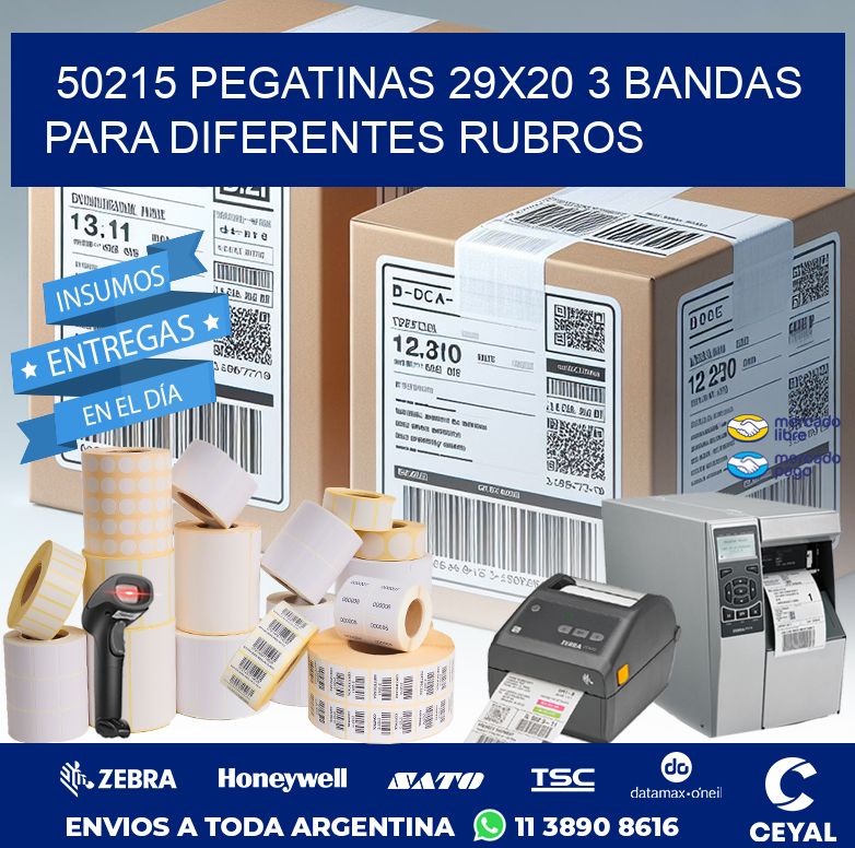 50215 PEGATINAS 29X20 3 BANDAS PARA DIFERENTES RUBROS