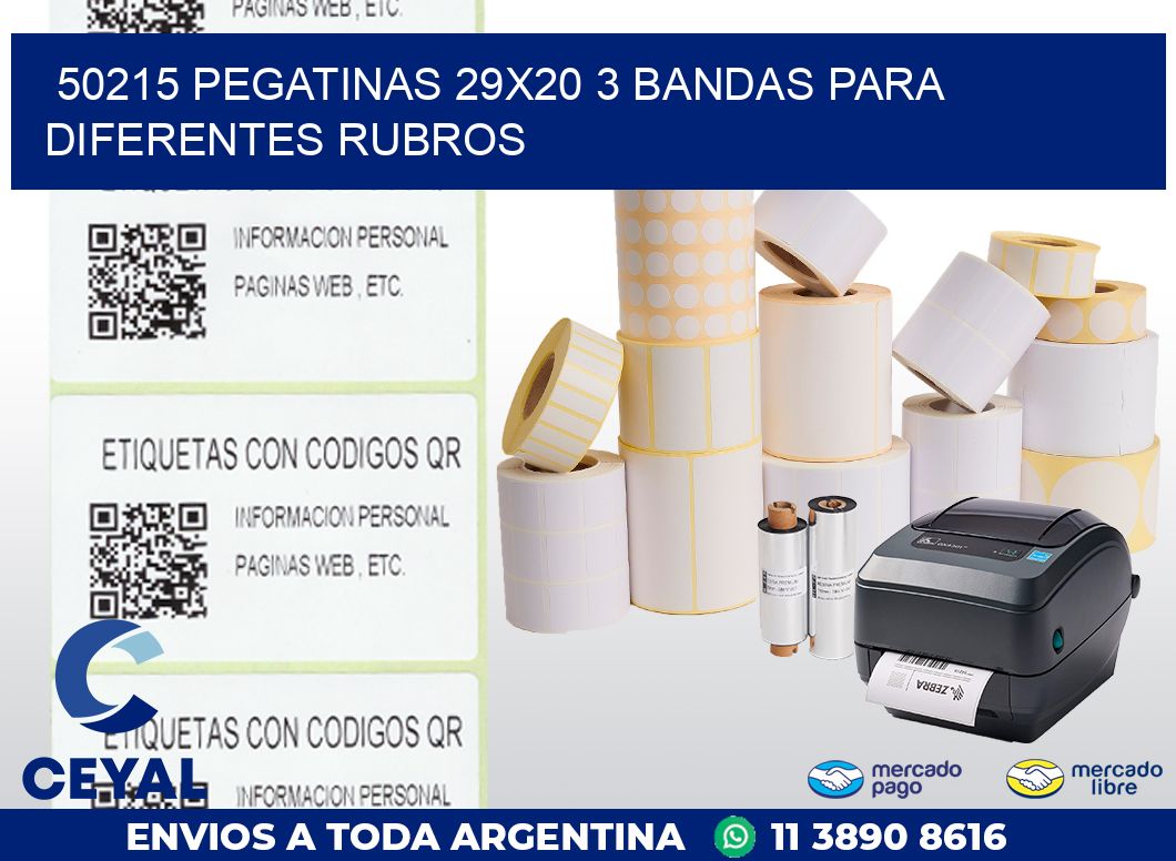 50215 PEGATINAS 29X20 3 BANDAS PARA DIFERENTES RUBROS