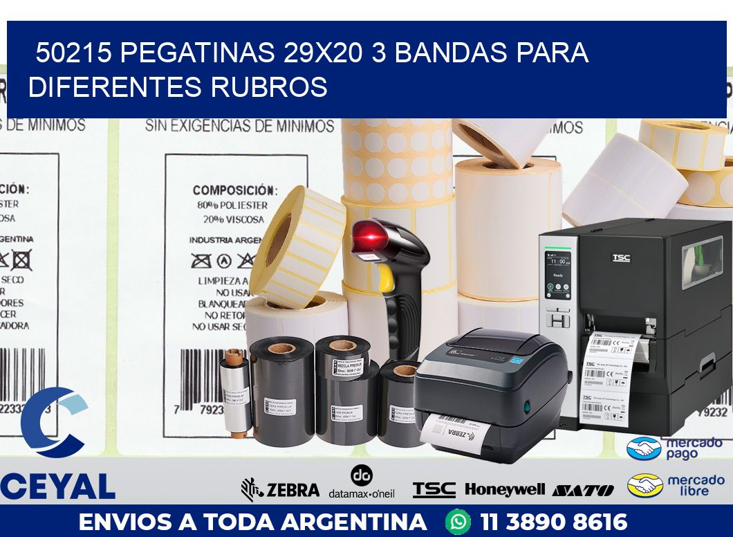 50215 PEGATINAS 29X20 3 BANDAS PARA DIFERENTES RUBROS