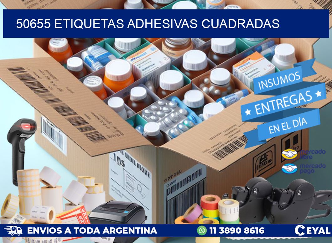 50655 ETIQUETAS ADHESIVAS CUADRADAS