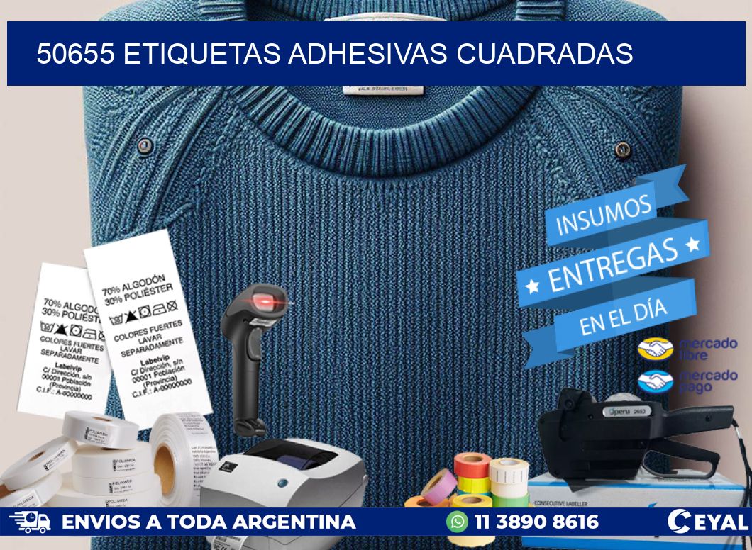 50655 ETIQUETAS ADHESIVAS CUADRADAS