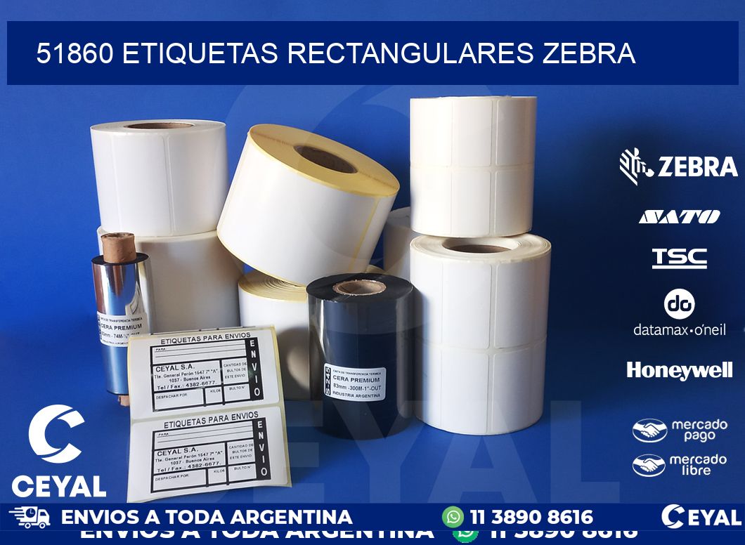 51860 etiquetas rectangulares zebra