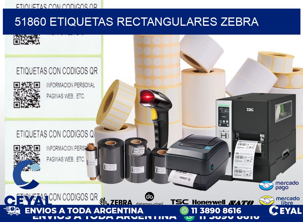 51860 etiquetas rectangulares zebra