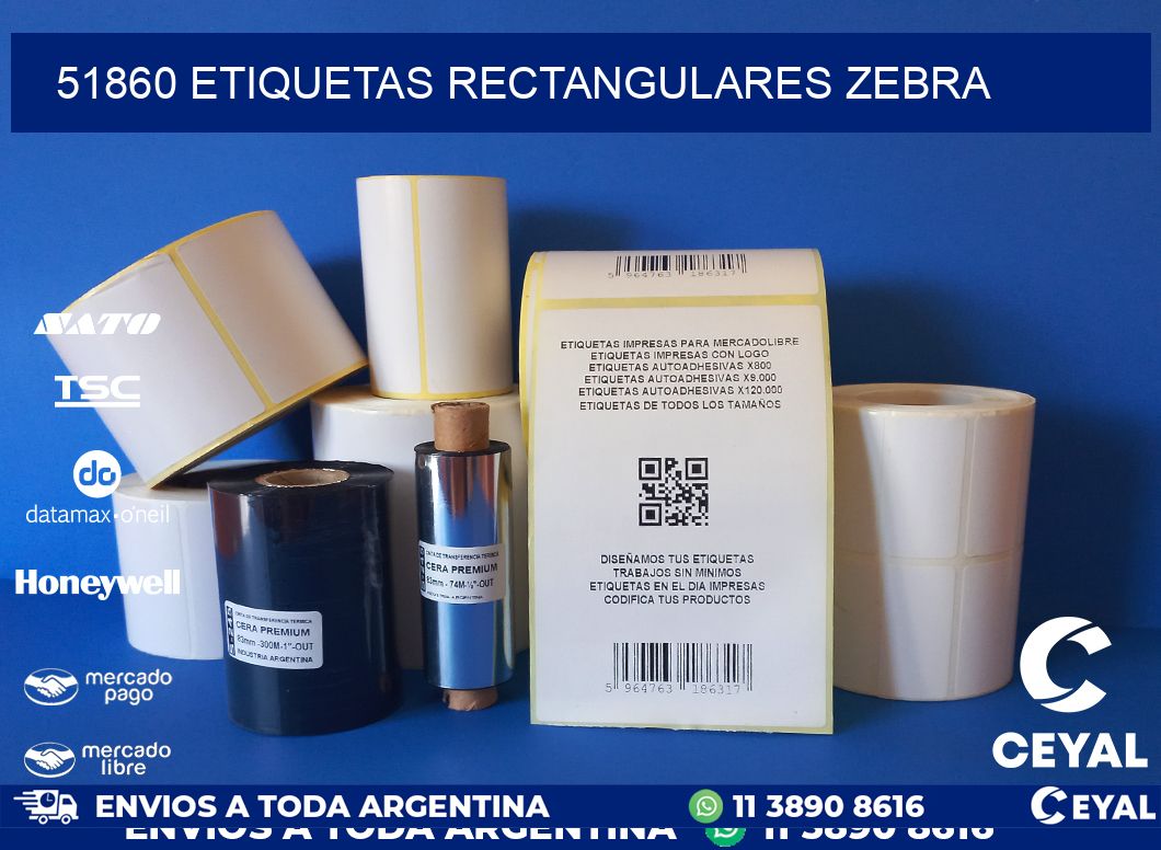 51860 etiquetas rectangulares zebra
