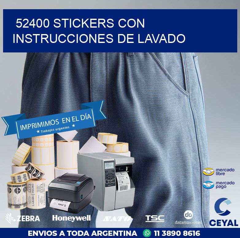 52400 STICKERS CON INSTRUCCIONES DE LAVADO