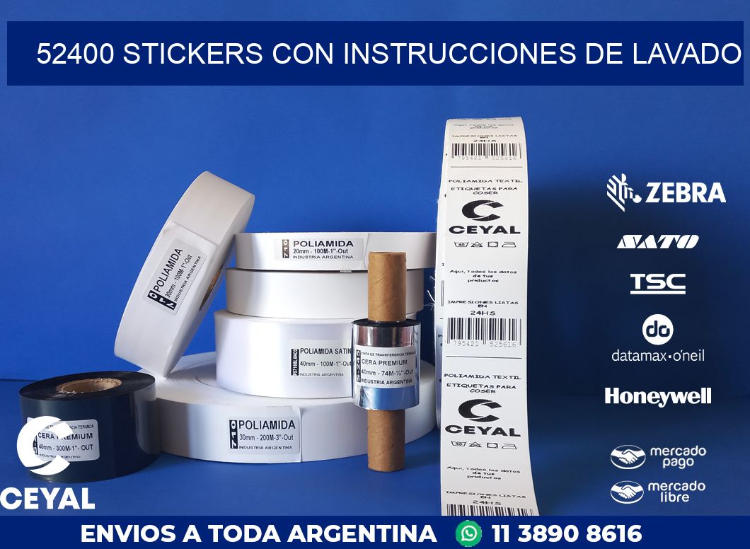 52400 STICKERS CON INSTRUCCIONES DE LAVADO