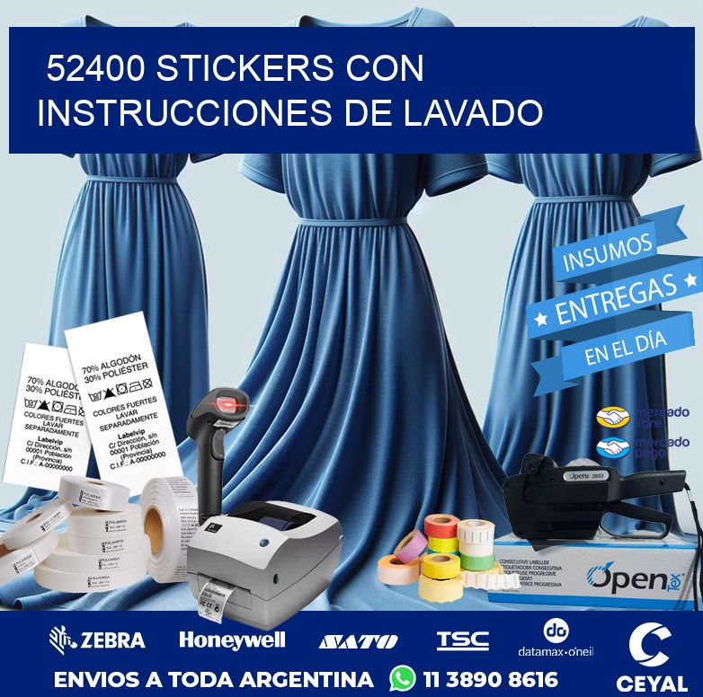 52400 STICKERS CON INSTRUCCIONES DE LAVADO