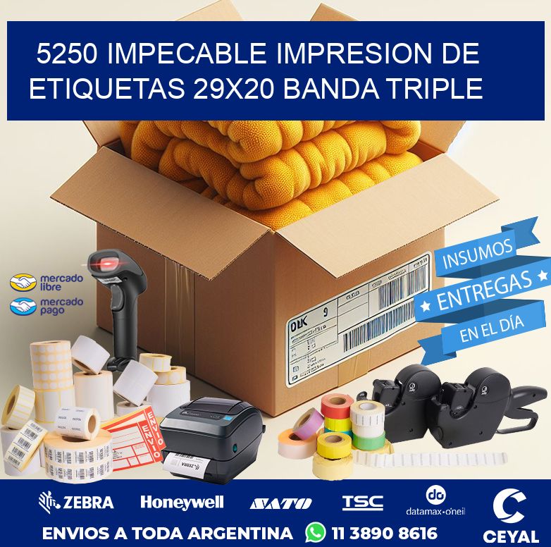 5250 IMPECABLE IMPRESION DE ETIQUETAS 29X20 BANDA TRIPLE