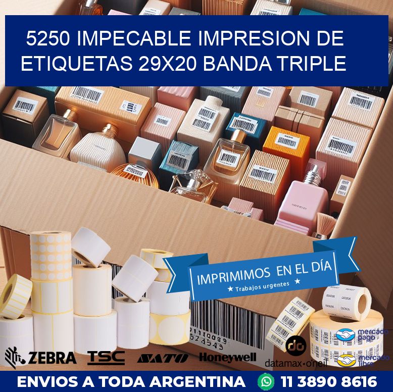 5250 IMPECABLE IMPRESION DE ETIQUETAS 29X20 BANDA TRIPLE