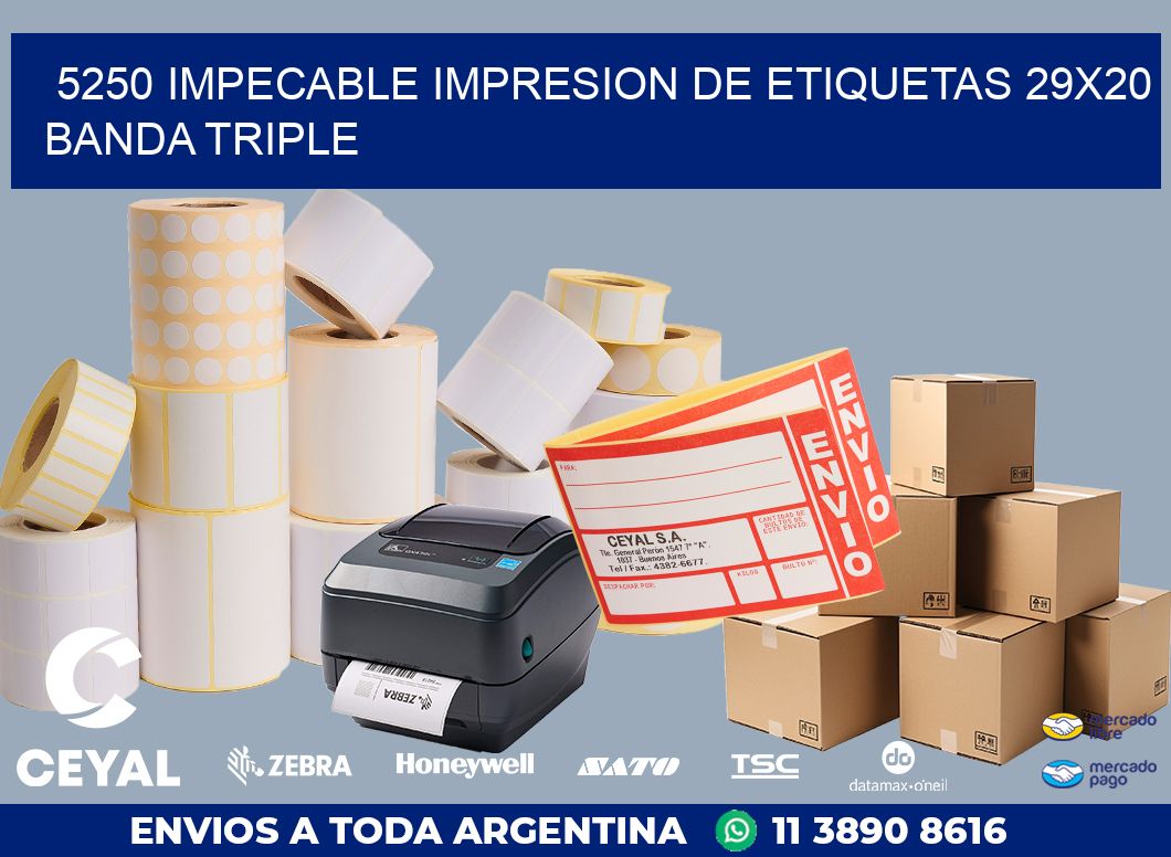5250 IMPECABLE IMPRESION DE ETIQUETAS 29X20 BANDA TRIPLE
