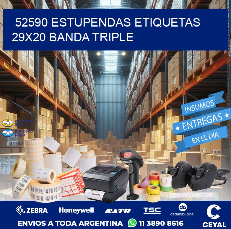52590 ESTUPENDAS ETIQUETAS 29X20 BANDA TRIPLE