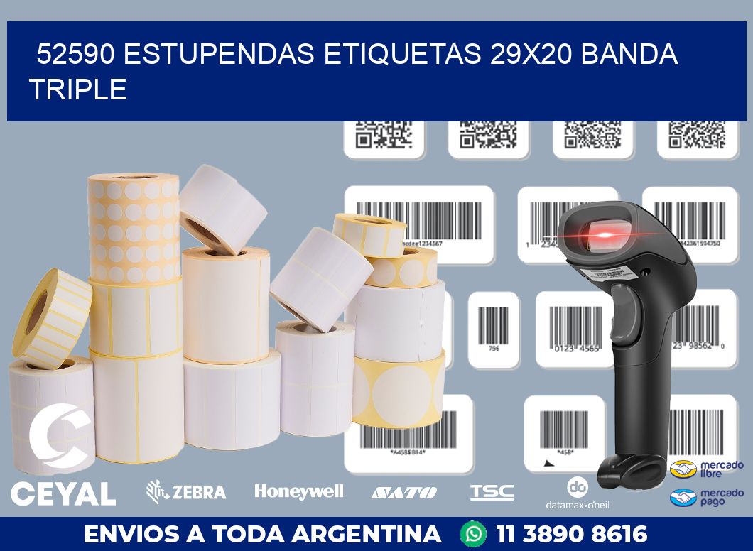 52590 ESTUPENDAS ETIQUETAS 29X20 BANDA TRIPLE