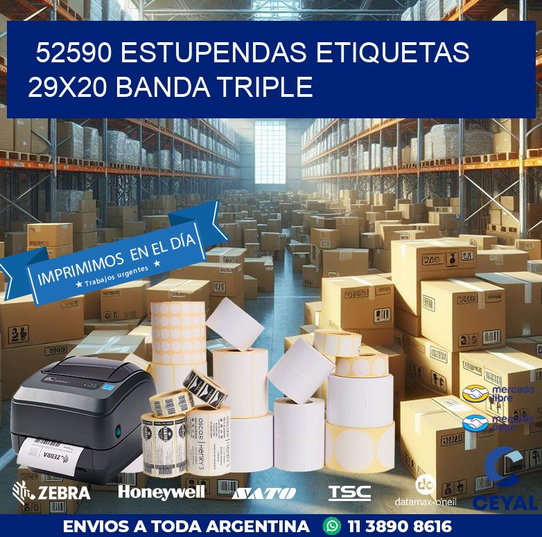 52590 ESTUPENDAS ETIQUETAS 29X20 BANDA TRIPLE