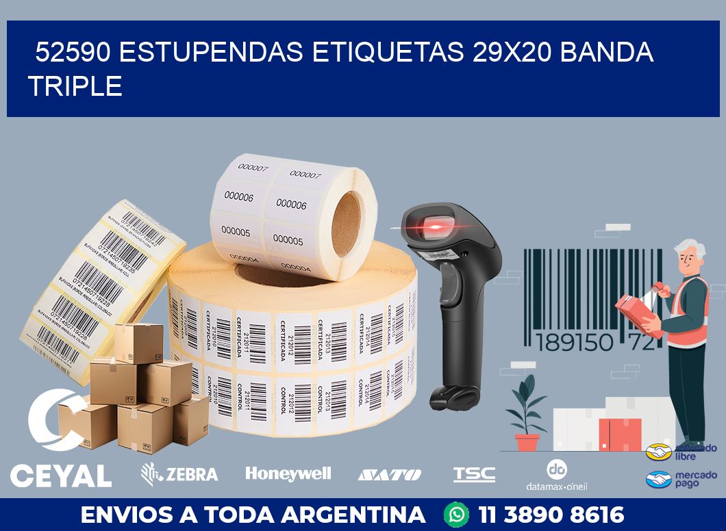 52590 ESTUPENDAS ETIQUETAS 29X20 BANDA TRIPLE