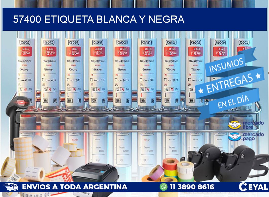 57400 ETIQUETA BLANCA Y NEGRA