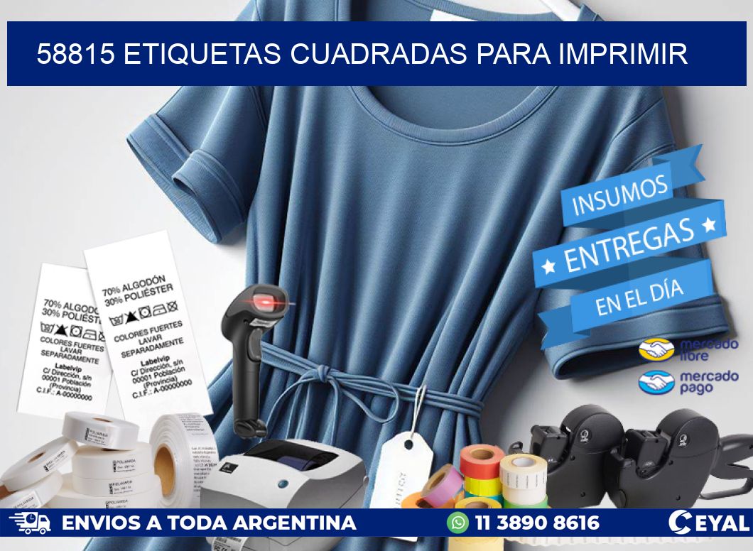 58815 Etiquetas cuadradas para imprimir