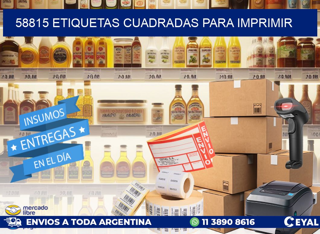 58815 Etiquetas cuadradas para imprimir