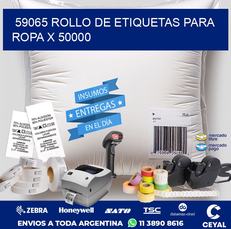 59065 ROLLO DE ETIQUETAS PARA ROPA X 50000