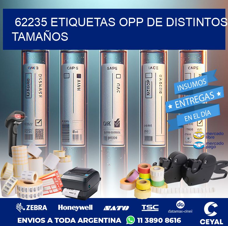 62235 ETIQUETAS OPP DE DISTINTOS TAMAÑOS