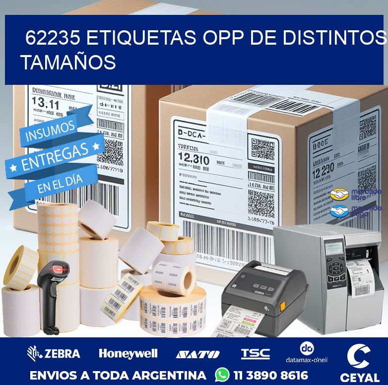 62235 ETIQUETAS OPP DE DISTINTOS TAMAÑOS