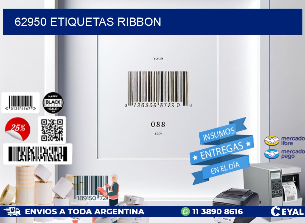 62950 ETIQUETAS RIBBON
