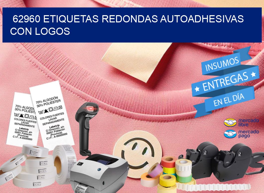 62960 ETIQUETAS REDONDAS AUTOADHESIVAS CON LOGOS