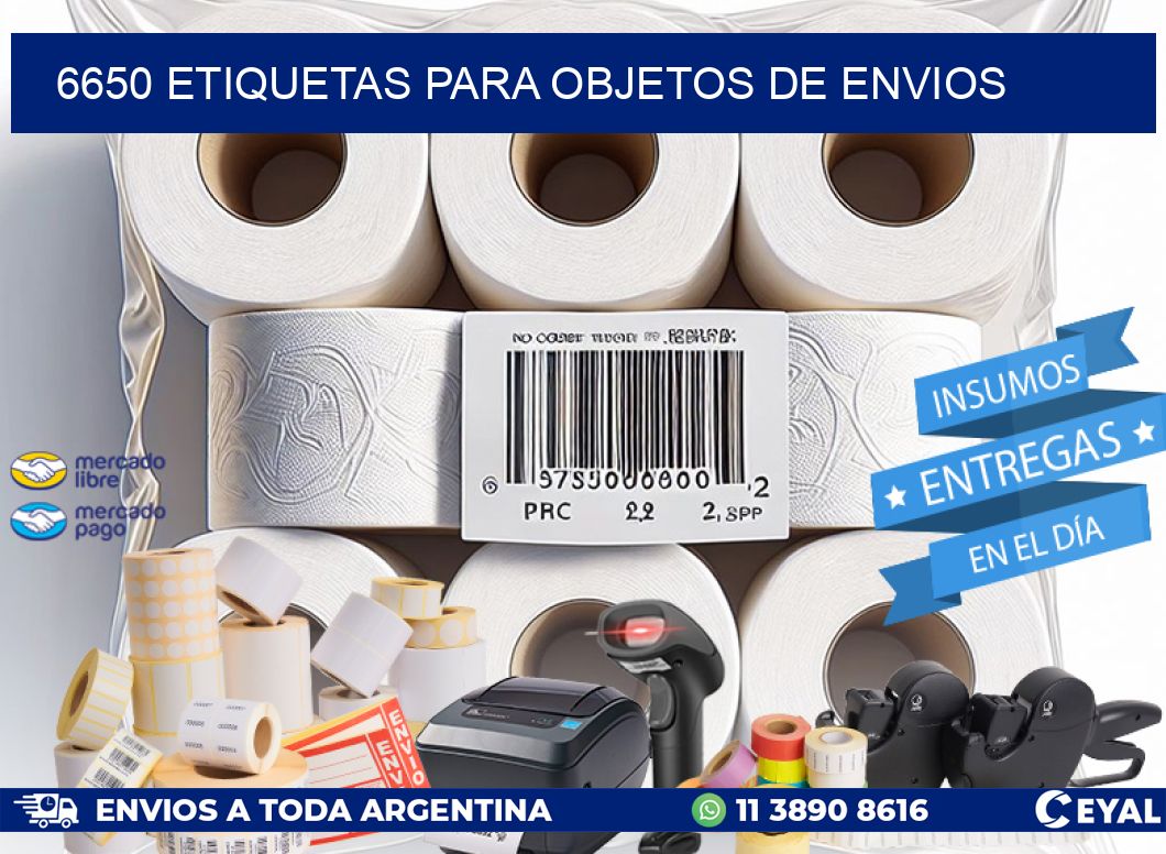 6650 Etiquetas para objetos de envios