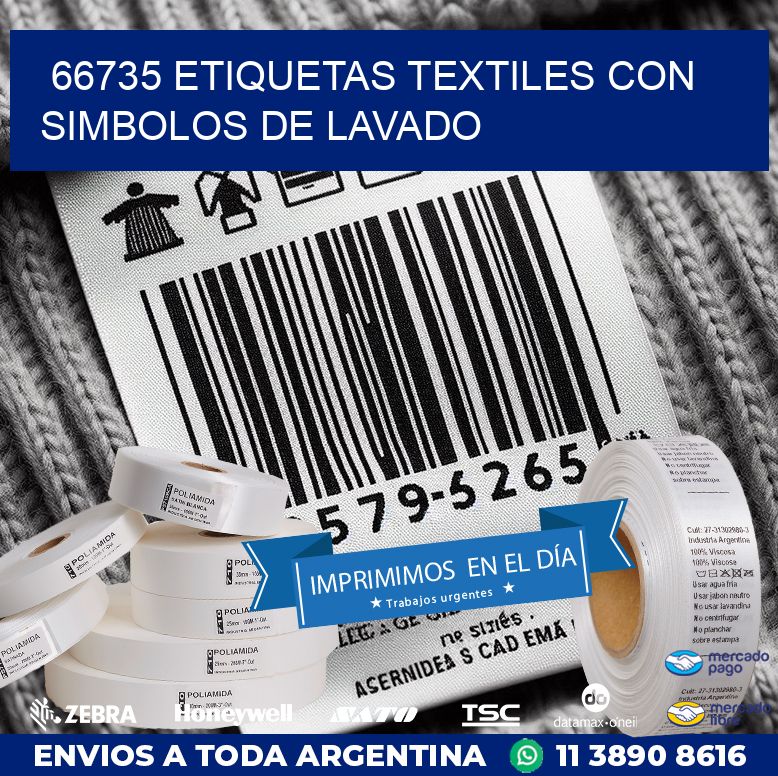 66735 ETIQUETAS TEXTILES CON SIMBOLOS DE LAVADO