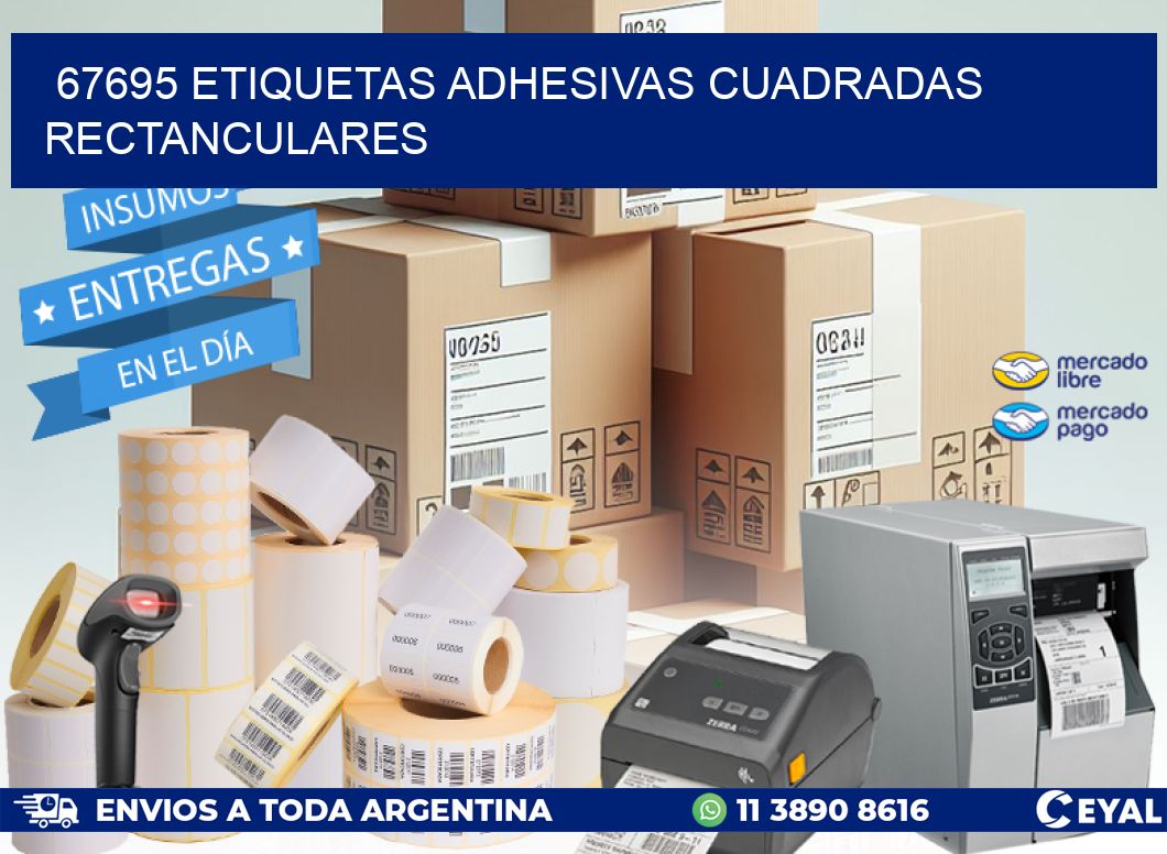 67695 etiquetas adhesivas cuadradas rectanculares