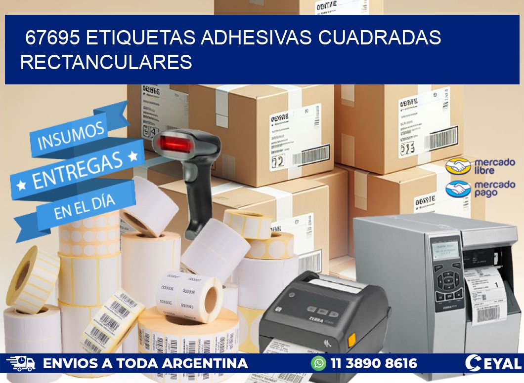 67695 etiquetas adhesivas cuadradas rectanculares