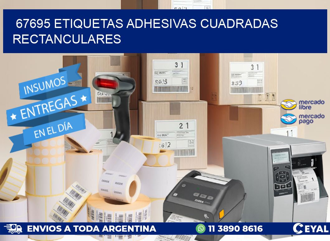 67695 etiquetas adhesivas cuadradas rectanculares