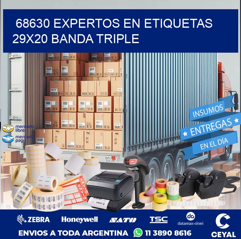 68630 EXPERTOS EN ETIQUETAS 29X20 BANDA TRIPLE