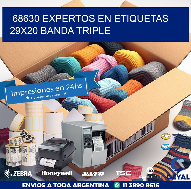 68630 EXPERTOS EN ETIQUETAS 29X20 BANDA TRIPLE