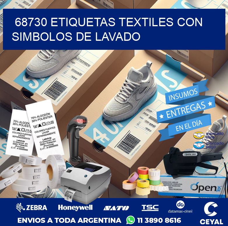 68730 ETIQUETAS TEXTILES CON SIMBOLOS DE LAVADO