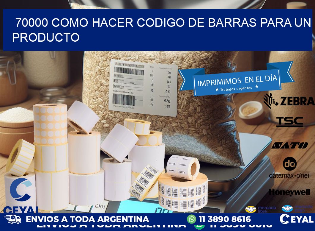 70000 como hacer codigo de barras para un producto
