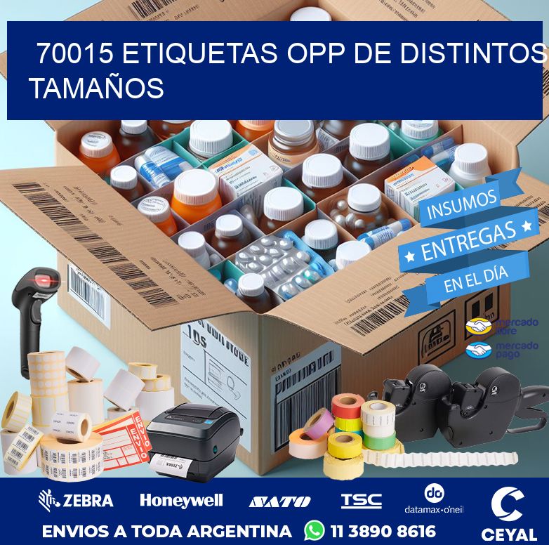 70015 ETIQUETAS OPP DE DISTINTOS TAMAÑOS