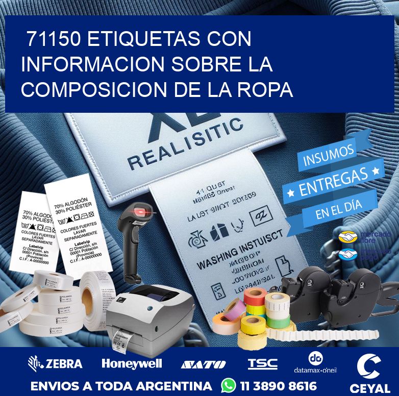 71150 ETIQUETAS CON INFORMACION SOBRE LA COMPOSICION DE LA ROPA