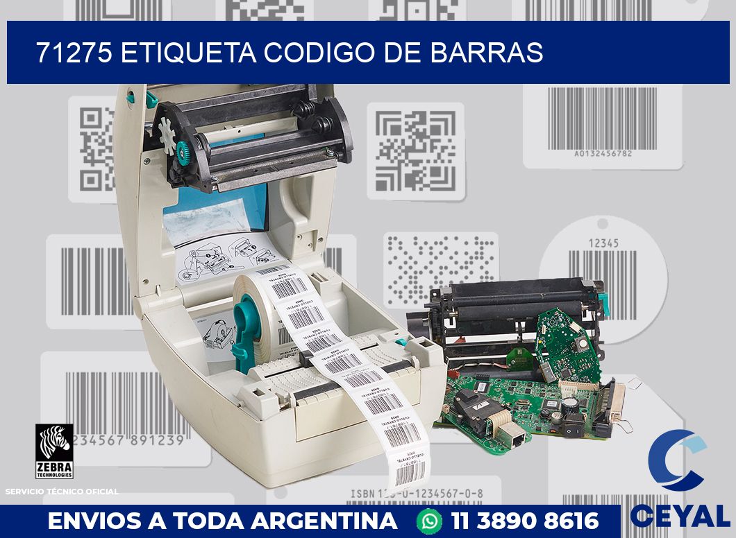 71275 etiqueta codigo de barras