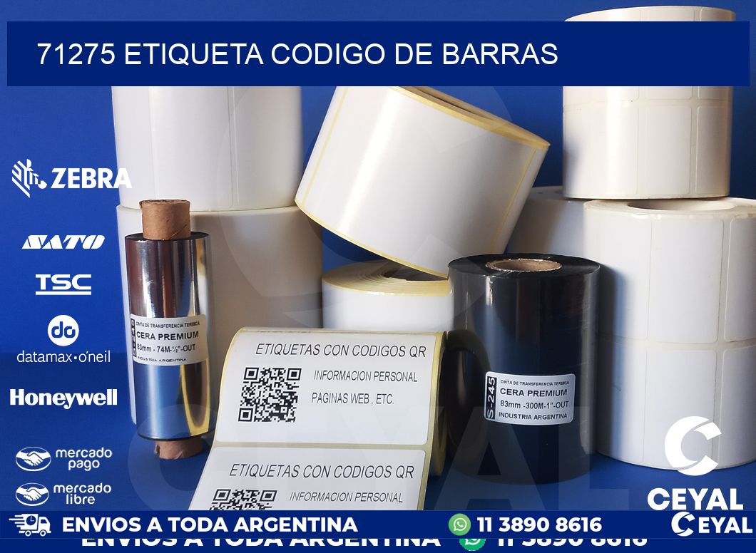71275 etiqueta codigo de barras