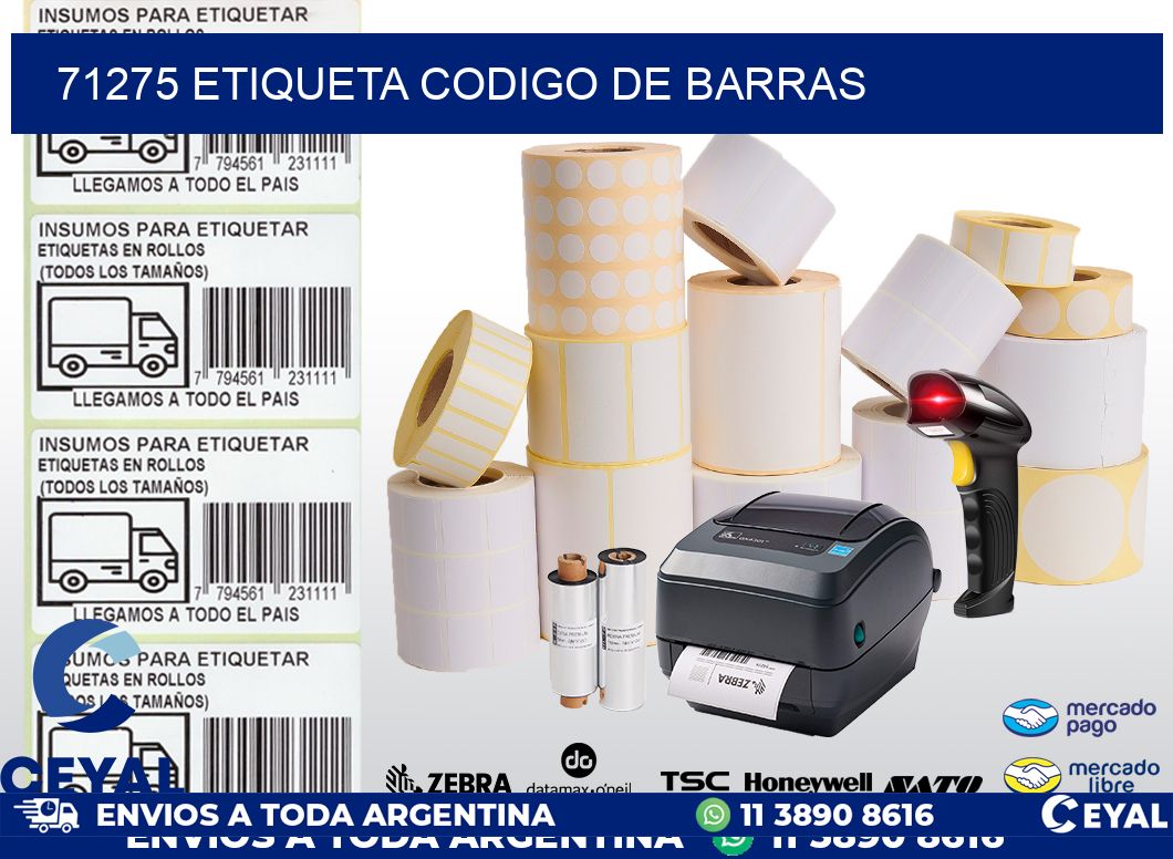 71275 etiqueta codigo de barras