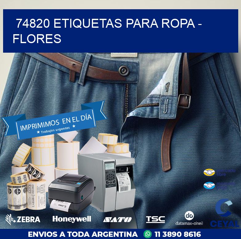 74820 ETIQUETAS PARA ROPA - FLORES