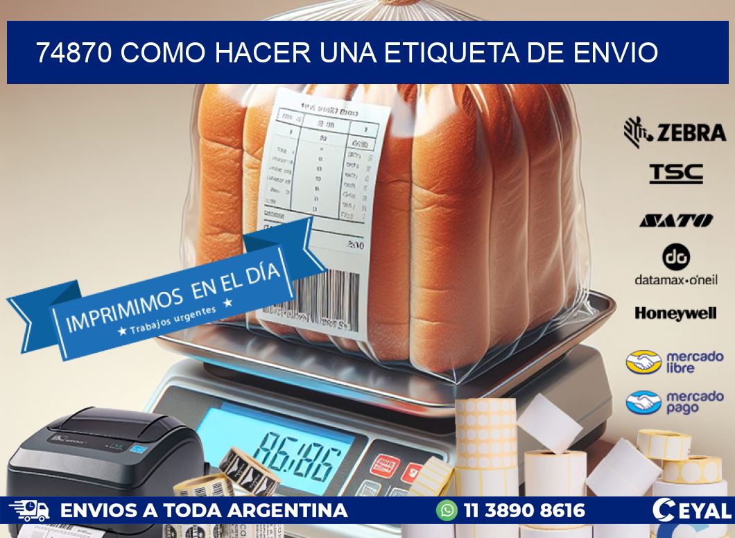 74870 como hacer una etiqueta de envio