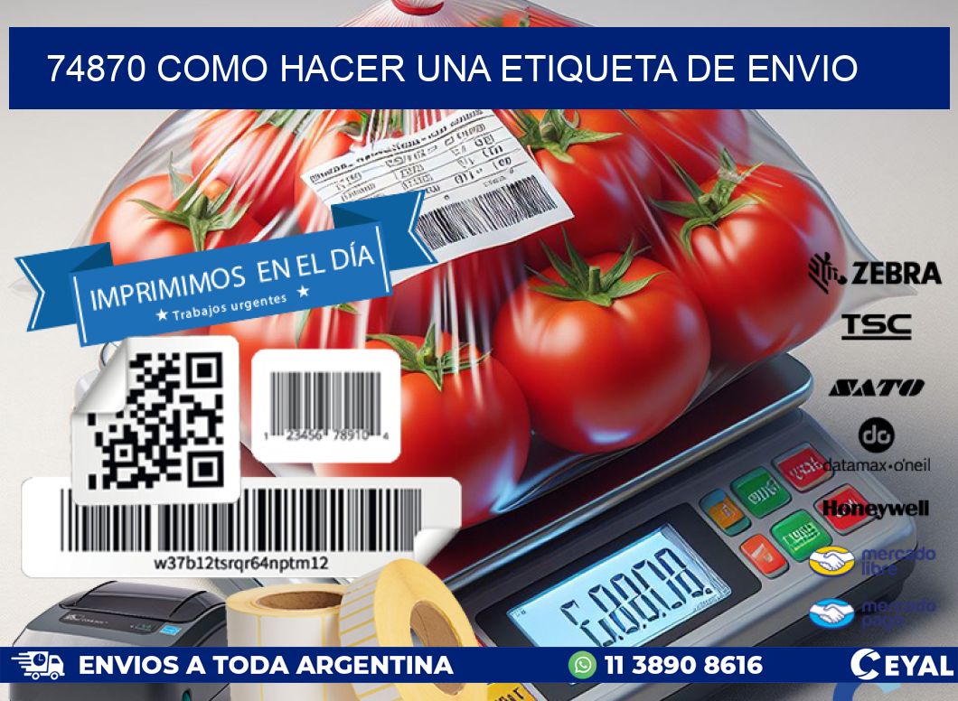 74870 como hacer una etiqueta de envio